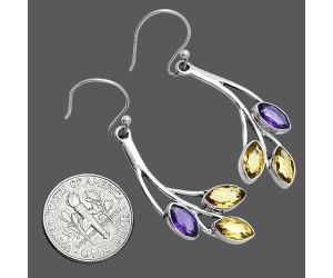 Citrine and Amethyst Earrings EXE02942 E-1253, 4x8 mm