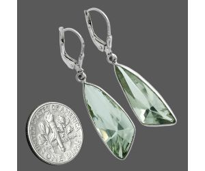 Prasiolite (Green Amethyst) Earrings EXE02944 E-1254, 9x24 mm