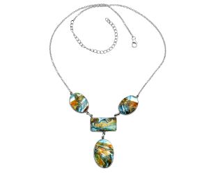 Spiny Oyster Turquoise Necklace EXN01039 N-1013, 16x23 mm