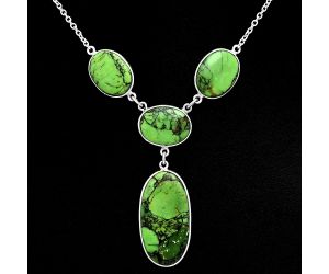 Green Matrix Turquoise Necklace EXN01040 N-1013, 15x29 mm