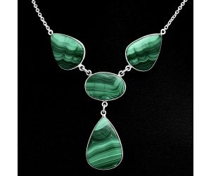 Malachite Eye Necklace EXN01042 N-1013, 18x25 mm