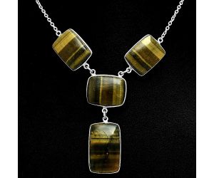 Tiger Eye Necklace EXN01044 N-1013, 15x24 mm