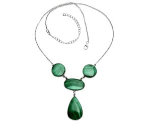 Malachite Eye Necklace EXN01047 N-1013, 17x26 mm