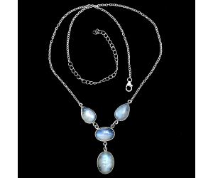 Rainbow Moonstone Necklace EXN01057 N-1013, 12x16 mm