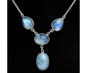 Rainbow Moonstone Necklace EXN01058 N-1013, 12x16 mm