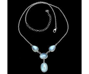 Rainbow Moonstone Necklace EXN01058 N-1013, 12x16 mm