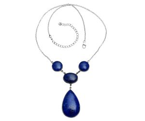 Lapis Lazuli and Lapis Lazuli Necklace EXN01059 N-1013, 21x33 mm