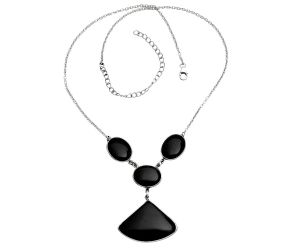 Black Onyx Necklace EXN01061 N-1013, 12x31 mm