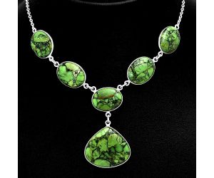 Green Matrix Turquoise Necklace EXN01066 N-1013, 22x24 mm