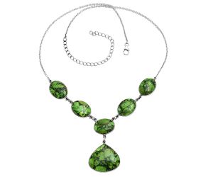 Green Matrix Turquoise Necklace EXN01066 N-1013, 22x24 mm