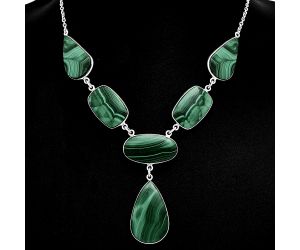 Malachite Eye Necklace EXN01069 N-1013, 17x27 mm