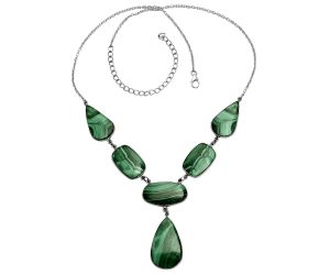 Malachite Eye Necklace EXN01069 N-1013, 17x27 mm