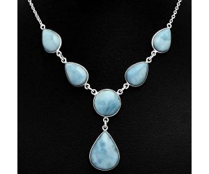 Larimar (Dominican Republic) Necklace EXN01080 N-1013, 15x19 mm