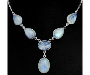 Rainbow Moonstone Necklace EXN01081 N-1013, 12x16 mm