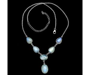 Rainbow Moonstone Necklace EXN01081 N-1013, 12x16 mm