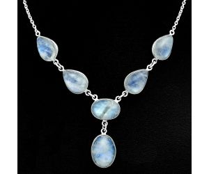 Rainbow Moonstone Necklace EXN01082 N-1013, 12x16 mm