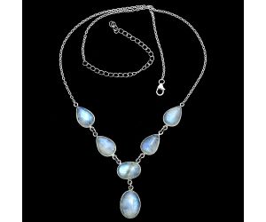 Rainbow Moonstone Necklace EXN01082 N-1013, 12x16 mm