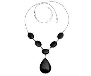 Black Onyx Necklace EXN01090 N-1013, 23x31 mm