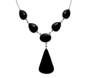 Black Onyx Necklace EXN01091 N-1013, 21x35 mm