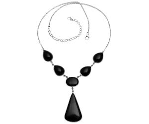 Black Onyx Necklace EXN01091 N-1013, 21x35 mm