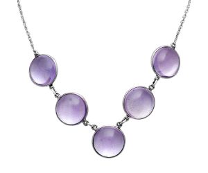 Amethyst Cab Necklace EXN01093 N-1013, 15x15 mm