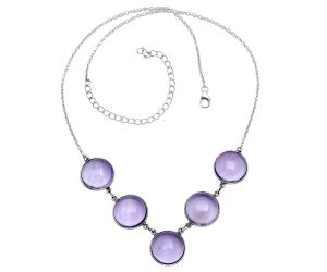 Amethyst Cab Necklace EXN01093 N-1013, 15x15 mm