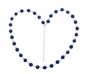 Lapis Lazuli and Pearl Beaded Necklace EXN01172 N-1025, 9x9 mm