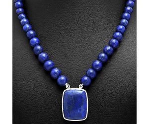 Lapis Lazuli Beaded Necklace EXN01188 N-1027, 21x26 mm