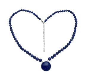 Lapis Lazuli Beaded Necklace EXN01189 N-1027, 26x26 mm