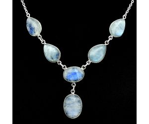 Rainbow Moonstone Necklace EXN01222 EXN01081 N-1013, 10x14 mm