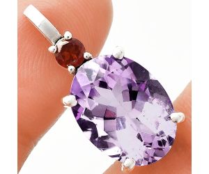 Amethyst and Garnet Pendant EXP01037 P-1113, 12x16 mm