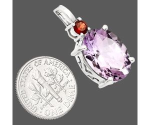 Amethyst and Garnet Pendant EXP01037 P-1113, 12x16 mm