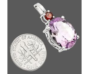 Amethyst and Garnet Pendant EXP01039 P-1113, 12x16 mm