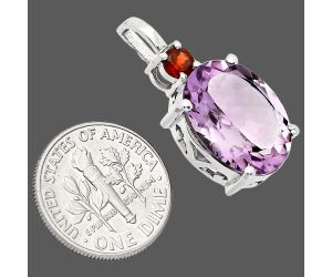 Amethyst and Garnet Pendant EXP01040 P-1113, 12x16 mm