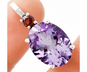 Amethyst and Garnet Pendant EXP01041 P-1113, 12x16 mm