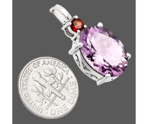 Amethyst and Garnet Pendant EXP01041 P-1113, 12x16 mm