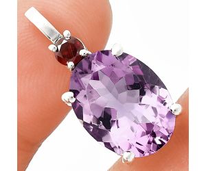 Amethyst and Garnet Pendant EXP01042 P-1113, 12x16 mm