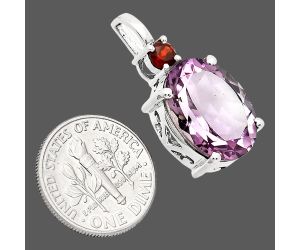 Amethyst and Garnet Pendant EXP01042 P-1113, 12x16 mm