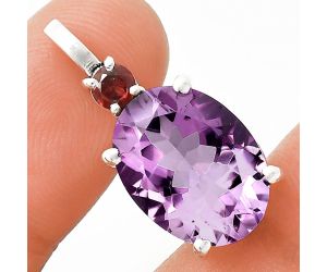 Amethyst and Garnet Pendant EXP01043 P-1113, 12x16 mm