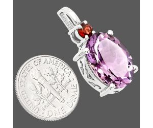 Amethyst and Garnet Pendant EXP01043 P-1113, 12x16 mm