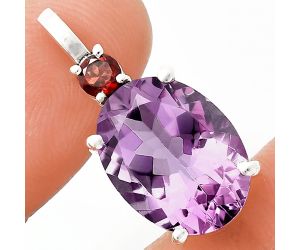 Amethyst and Garnet Pendant EXP01044 P-1113, 12x16 mm