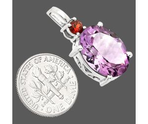 Amethyst and Garnet Pendant EXP01045 P-1113, 12x16 mm