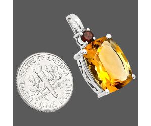 Citrine and Garnet Pendant EXP01071 P-1113, 12x16 mm