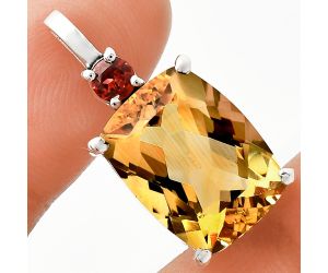 Citrine and Garnet Pendant EXP01073 P-1113, 12x16 mm