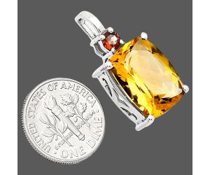 Citrine and Garnet Pendant EXP01073 P-1113, 12x16 mm