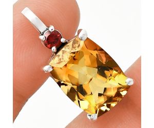 Citrine and Garnet Pendant EXP01074 P-1113, 12x16 mm