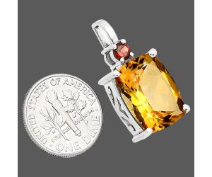 Citrine and Garnet Pendant EXP01074 P-1113, 12x16 mm