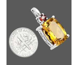 Citrine and Garnet Pendant EXP01075 P-1113, 12x16 mm