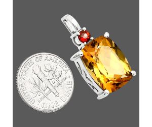 Citrine and Garnet Pendant EXP01076 P-1113, 12x16 mm