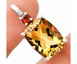 Citrine and Garnet Pendant EXP01077 P-1113, 12x16 mm